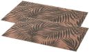 Secret de Gourmet tafel placemats Palm Tree - Set van 4x stuks - grijs/bruin - linnen mix - 45 x 30 cm