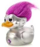 TUBBZ Numskull TUBBZ Badeend Trolls Zilveren trol (grijs met paars haar) (Eerste Editie) 9cm