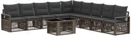 vidaXL Tuinbank - Set - 2 zitplekken - Grijs/Donkergrijs - Polyrattan