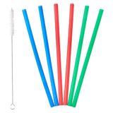 LURCH 70242 Siliconen rietjes met reinigingsborstel, 20 cm, 6 stuks