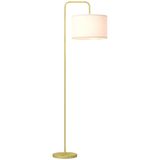 HOMCOM vloerlamp - staal - goud