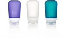 Human Gear GoToob+ 3-Pack Reisflesjes Medium 74ML Clear/Purple/Teal