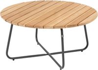 4 Seasons Outdoor Verdi ronde salontafel teak 73 cm. - antraciet