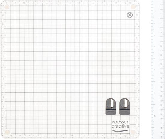 Vaessen Creative Magnetische Mat en Snijmat - 30,5 x 30,5 cm - Knutselmat met Liniaal en Magneten
