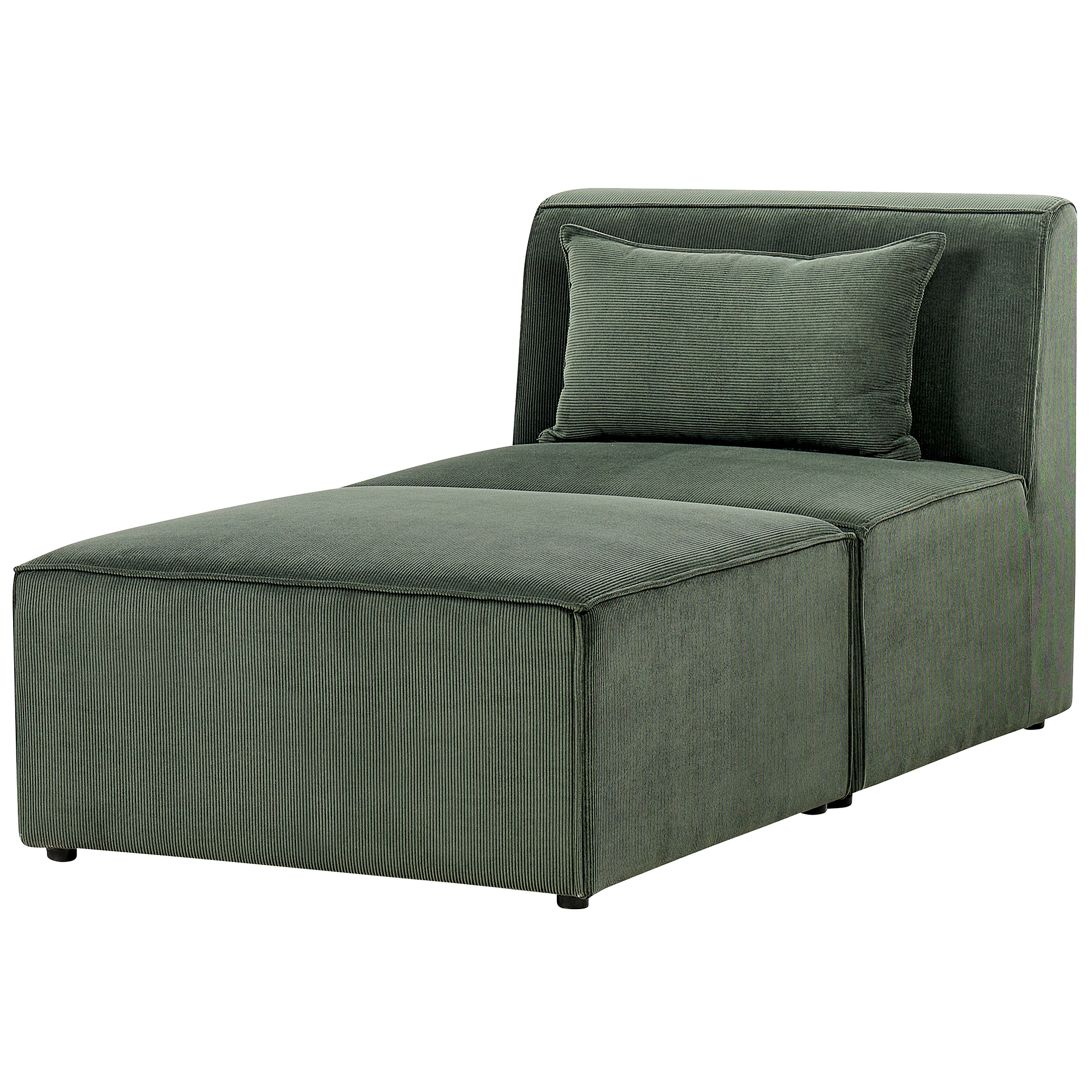 BELIANI Beliani LEMVIG - Chaise longue - Donkergroen - Corduroy