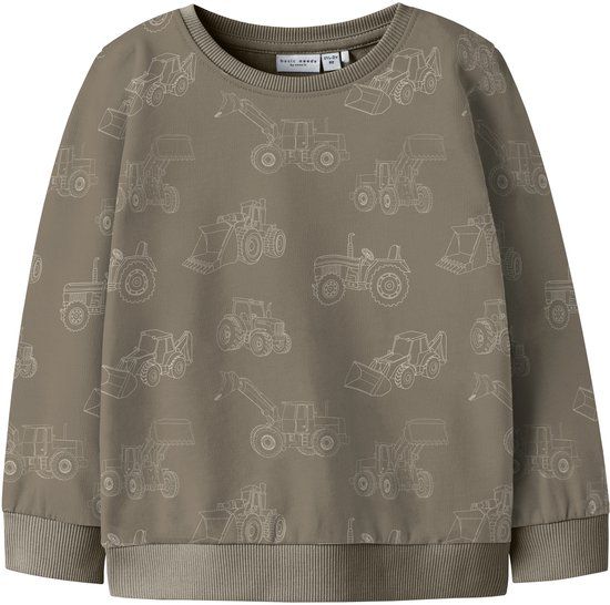 NAME IT Jongens Sweater NMMVARON LS AOP SWT UNB NOOS - Maat 116 - Katoen - Fossil