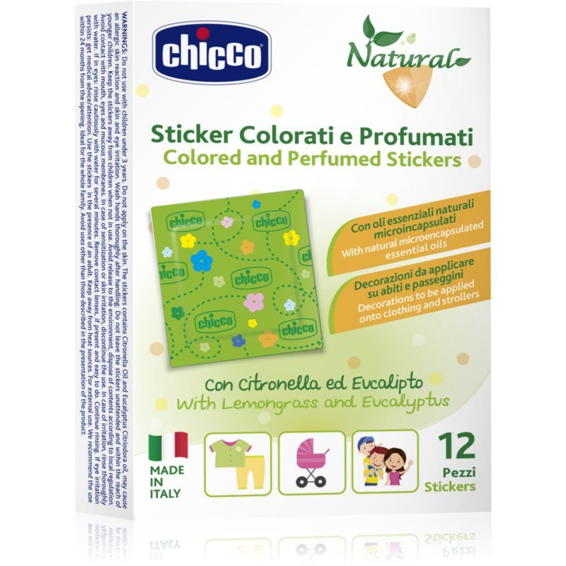 Chicco Kleurrijke en geurende pleisters met citroengras, meerkleurig, 1 verpakking met 12 stuks