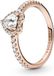 Pandora Timeless Heart 14-karaats rosévergulde ring met heldere zirkoniasteentjes, 52
