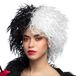 Boland 86035 - Pruik voor volwassenen, zwart-witte damespruik voor Halloween of carnaval, kort haarpruik voor dames, accessoires voor kostuums