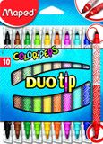 Maped Office Color'Peps goed uitwasbare viltstift - DUO TIP - in ophangdoos x 10