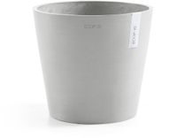 Ecopots Amsterdam 25 - White Grey - Ø25 x H22 cm - Pot de fleurs rond blanc gris