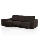 FAVERTI Overtrek voor chaise longue, lang hoekdeel links (voorzijde), 2 poten, model Novele, zeer verstelbaar, bruin, hoogwaardige bescherming van jacquard-stof en katoen