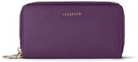 Lazarotti Bologna Leather Double Zip Around Wallet Purple