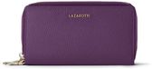 Lazarotti Bologna Leather Double Zip Around Wallet Purple