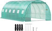 VEVOR Overspannen Dakkas, 6,1 x 3 x 2,1 m Foliekas, Gegalvaniseerd Stalen Frame en PE Dekzeil Kastunnel, Waterdicht UV-bestendig Tomatenkas, Inlooptunnelkas voor het Kweken van Groentenbloemen, Groen