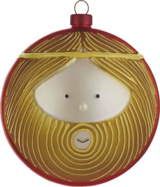 Alessi Le Palle Presepe Giuseppe Kerstbal - glas - goud/rood