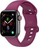 By Qubix - Siliconen sportbandje - Wijnrood - Maat: M/L - Geschikt voor Apple Watch 44mm / 45mm / 46mm / 49mm