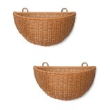 Ferm Living Braided paniers muraux lot de 2 Natural