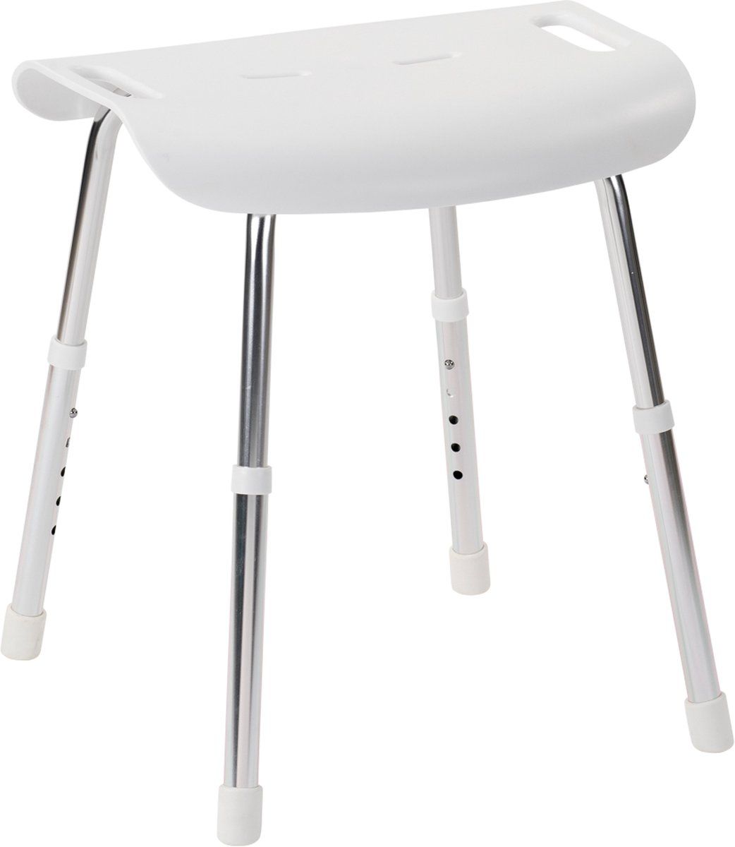 MultiMotion Luxe Design douchekruk met handgrepen - Wit - In hoogte verstelbaar - Douchezitje - Douchestoel