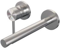 Brauer Brushed Edition Inbouw Wastafelmengkraan met Rechte Uitloop en Rozetten Model A2 RVS Geborsteld PVD