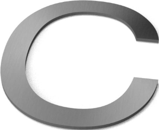 Letter C Model: Huisletter RVS