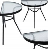 Jumi Balkontafel Rond Zwart RVS Glas 64 cm