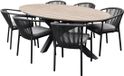 AVH-Collectie Apollo Salvador dining tuinset ovaal 220x115xH75 cm 7-delig polywood touw antraciet
