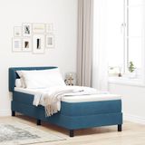Prolenta Maison Exclusive - Lit boxspring avec tête de lit bleu foncé 80 x 200 cm, velours