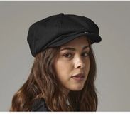 Beechfield Baseball cap Newsboy S/M Zwart Katoen Unisex