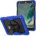 Case iPad Pro 10.5 2017/iPad Air 3 10,5 2019 hoes met 360 graden draaibare opvouwbare standaard, modieuze schokbestendige hoes met polsband en schouderriem, blauw