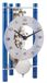 Hermle Skelettafelklok met geanodiseerde aluminium zuilen - driehoek 23025-Q70721, Arabische wijzerplaat glas, blauw, werk vernikkeld, 19,5 cm x 11 cm x 9 cm