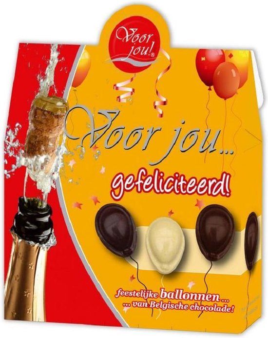 Voor jou... Belgische chocolade - gefeliciteerd - 100 gr