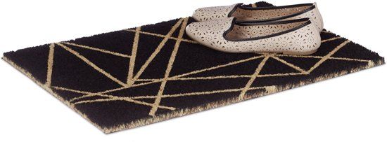 Relaxdays - Deurmat patroon kokos - Kokosmat - Voetmat kokosvezels - Motief - 4052025210410