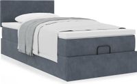 Maison Exclusive - Cadre de lit ottoman avec matelas, gris foncé, 90x200 cm, velours