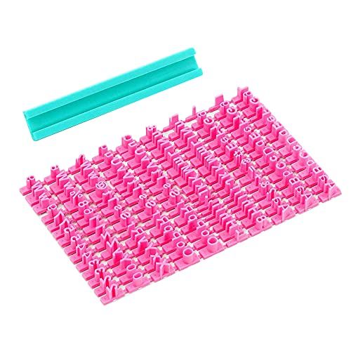 GOIYZTTR 160 stuks alfabet koekjesvormen met bevestigingsgereedschap, fondant letterstempel klein voor koekjes, gebak en handgemaakte klei