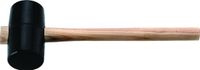 TECWERK Rubberen hamer kop-D.64mm kop-L.113mm zwart ES 90 Shore A vlakke baan
