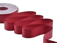 Furlanis - Dubbel satijnen lint met trekkoord aan de zijkant, Italiaanse stof - amarantho, 30 mm x 25 m