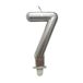 Homéa Birthday Candle Number 7 Silver Colored with Plastic Holder H 7.5 cm
