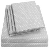 Kingsize Sweet Home Collection Kingsize lakens - 6-delig 1500 Supreme Collection fijn geborsteld microvezel diepe zak kingsize lakenset beddengoed - 2 extra kussenslopen, extra voordelig, King, gestippeld grijs