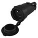 EMOS Rubberen connector met beschermkap, socket 250 V, 16 A, 3680 W, bouwplaatsen en commercieel gebruik, IP65 buitengebruik, zwart