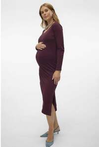 MAMALICIOUS MLEVA LS Maternity Dress - Purple