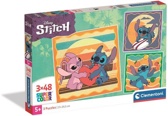 Clementoni Puzzel 3x48 Stukjes Stitch Disney