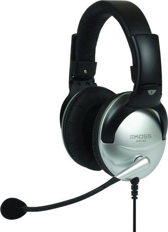 Koss SB45 Headset Bedraad Hoofdband Gamen Zwart, Zilver
