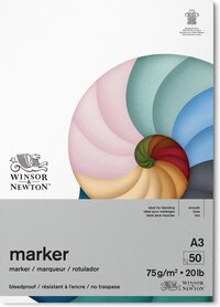 Winsor & Newton Markerblok Bleedproof 50 vel 75gr A3