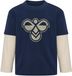 Hummel Hmlmini Loose Layer T-Shirt L/S Lange Mouw Ronde Hals Katoen Colorblock Herfst/Winter 2026 DRESS BLUES Kinderen