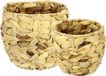 Potenset Bol Potset van waterhyacint, plantenbak, bloempot, bloemen, planten, plantenbak, sierpot, sierpot, gevlochten, decoratieve pot, plantenpot, vaas, mand, bloempotten, kunstbloemen, planten, set van 2
