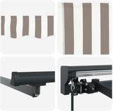 vidaXL Parasol manuel avec éclairage LED solaire Gris clair Polyester