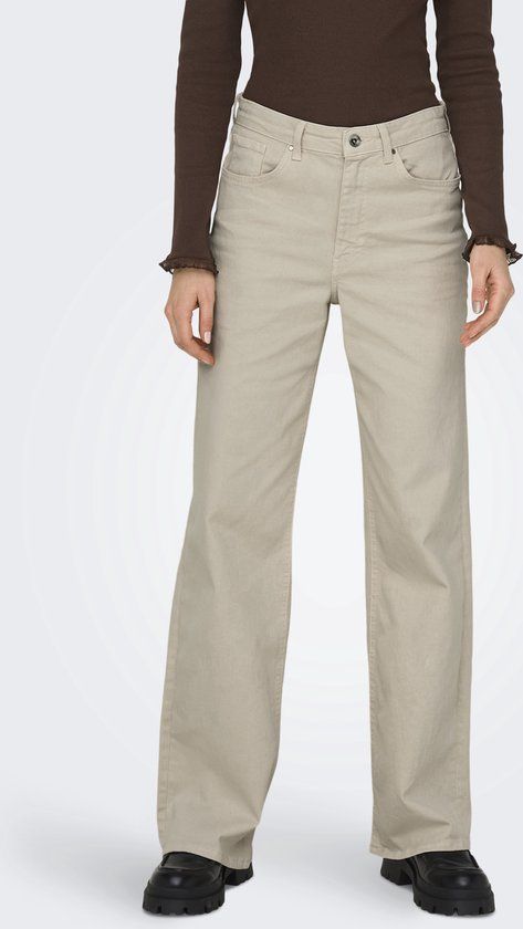 ONLY ONLJUICY HW Wide Leg Jeans - Ecru - W28/L34