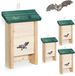 Relaxdays Vleermuiskast - Set van 4 - Hout - Natuur-Groen
