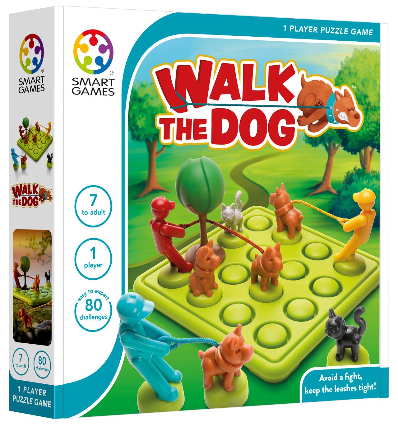 SmartGames Walk the Dog - Brain Teaser Puzzle Game - 80 Challenges